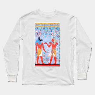 Pharoah Horemheb With Anubis, Guide To The Underworld Long Sleeve T-Shirt